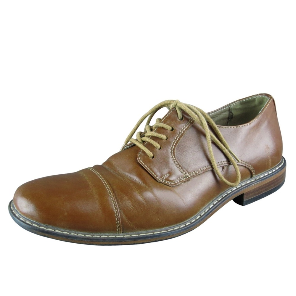 Dexter Toe Cap Comfort Men Derby‎ Oxfords Shoes Size 7 Medium Brown Synthetic